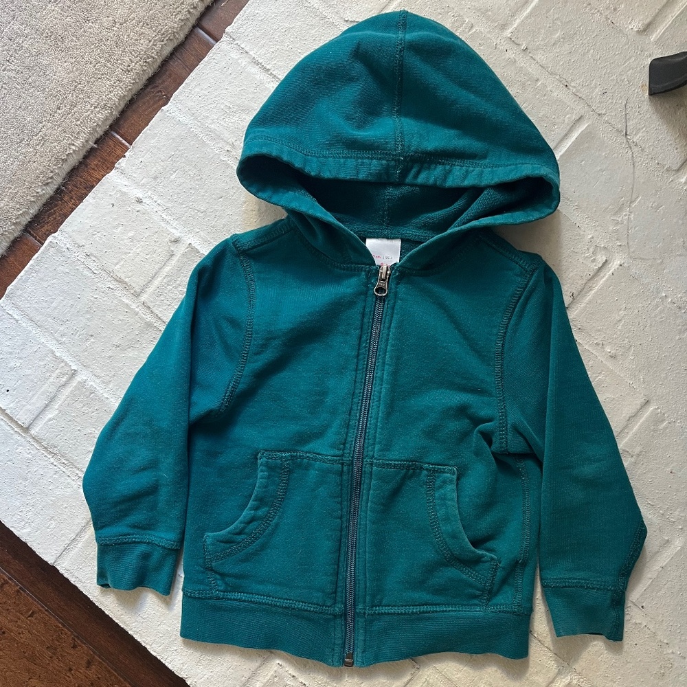 Hanna Andersson Bright Basics Survivor Hoodie in Trek Teal, Size 3t